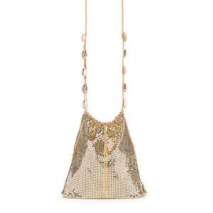 ETTIKA Shell & Gold Mesh Shoulder Bag